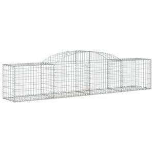 vidaXL Дъговидна габионна кошница 300x50x60/80 см поцинковано желязо