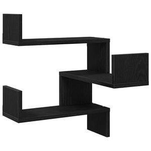 vidaXL Стенен рафт Монтиране на стена Черния дъб 40 x 40 x 49,5 см