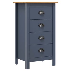 vidaXL Сайдборд Hill сив 46x35x80 см борово дърво масив