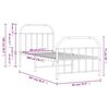 vidaXL Метална рамка за легло с горна и долна табла, черна, 80x200 см