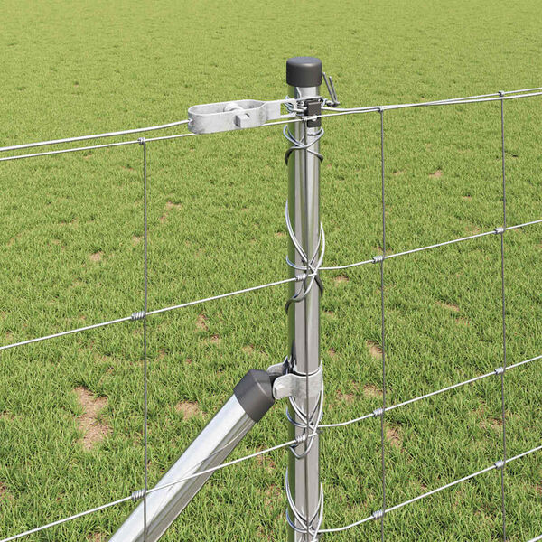 vidaXL Стълб за ограда. Галванизирана 50 x 1 m Стомана