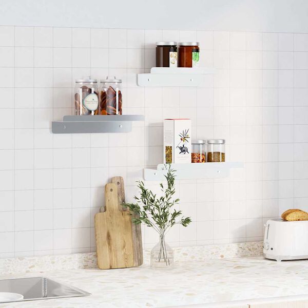 vidaXL Стенни рафтове 3 бр сребристи неръждаема стомана