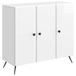 vidaXL Служебен шкаф Бял гланц 89 x 34,5 x 80 см Инженерна дървесина