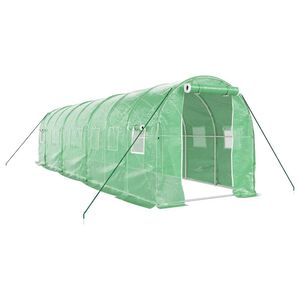 vidaXL Оранжерия със стоманена рамка зелена 16 м&sup2; 8x2x2 м
