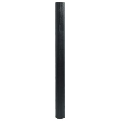 vidaXL Килим, правоъгълен, черен, 100x400 см, бамбук
