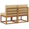 vidaXL 2 Брой Среден диван за открито Солидно акациево дърво Естествен