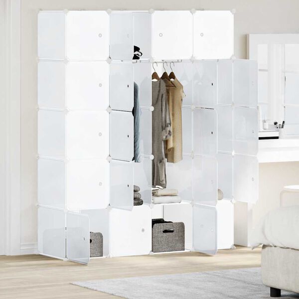 vidaXL Органайзер за съхранение на кубчета с 20кубчета и висящи пръчки