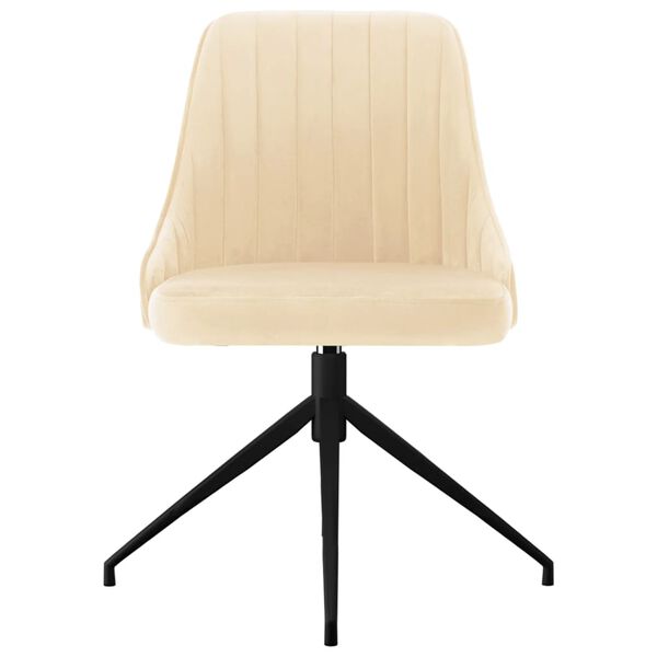 vidaXL Трапезни столове, 6 бр, кремави, кадифе