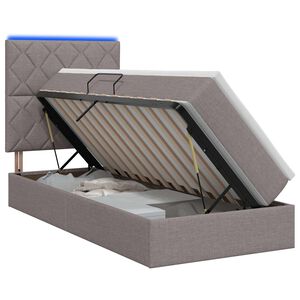 vidaXL LED легло за съхранение с матрак Таупе 100 x 200 cm Текстил