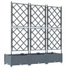 vidaXL Градинска саксия 3 pcs Светло сиво 120 x 40 x 125,5 см Стомана