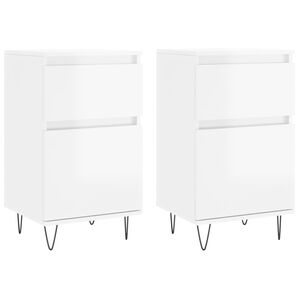 vidaXL Бюфети 2 бр бял гланц 40x35x70 см инженерно дърво