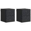 vidaXL Спален шкаф с монтаж на стена 2 бр. Черно 34,5 x 33 x 40 см