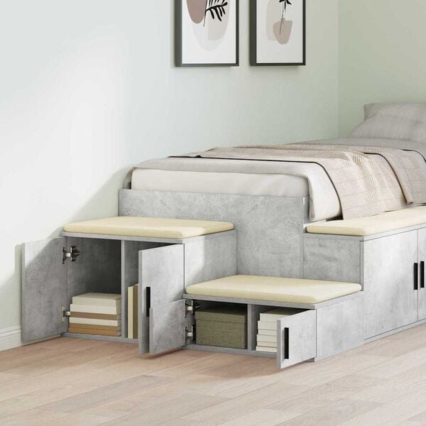 vidaXL Шкаф за съхранение 2 pcs Циментено сиво 127 x 41 x 40 см