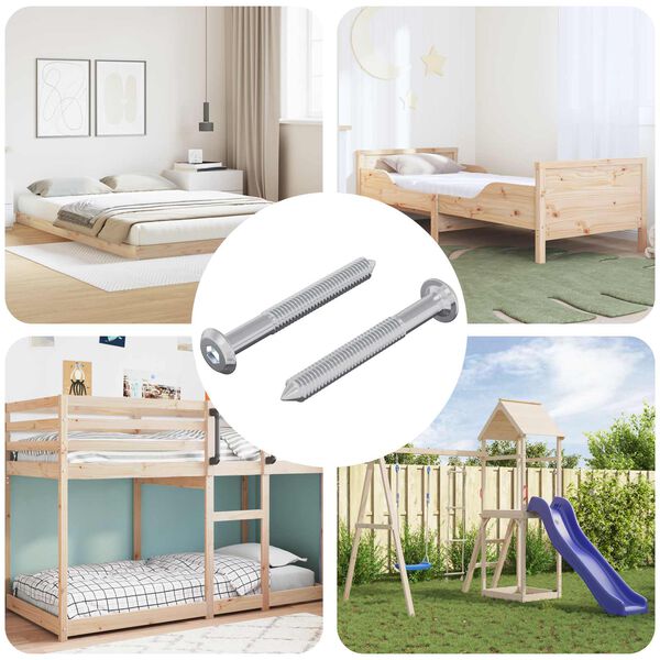 vidaXL Винт 2 pcs Сребрист М6 x 50 мм Стомана