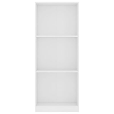 vidaXL 3-етажна библиотека, бяла, 40x24x108 см, ПДЧ