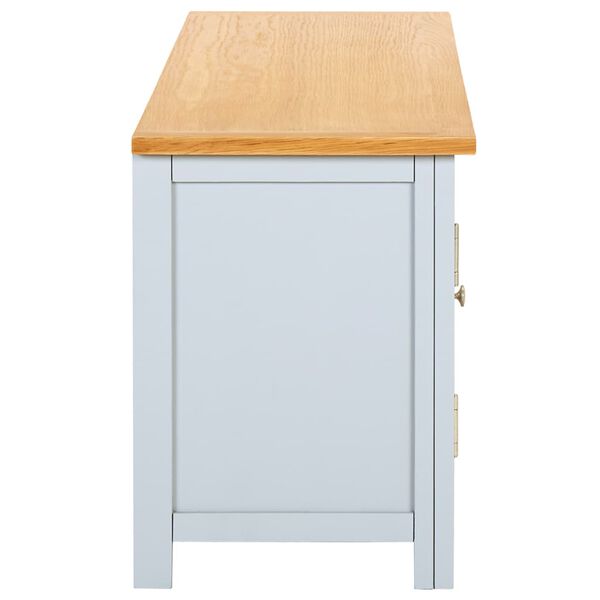 vidaXL ТВ шкаф, 120x35x48 см, дъбово дърво масив