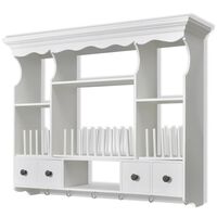 vidaXL Дървен стенен кухненски шкаф, бял