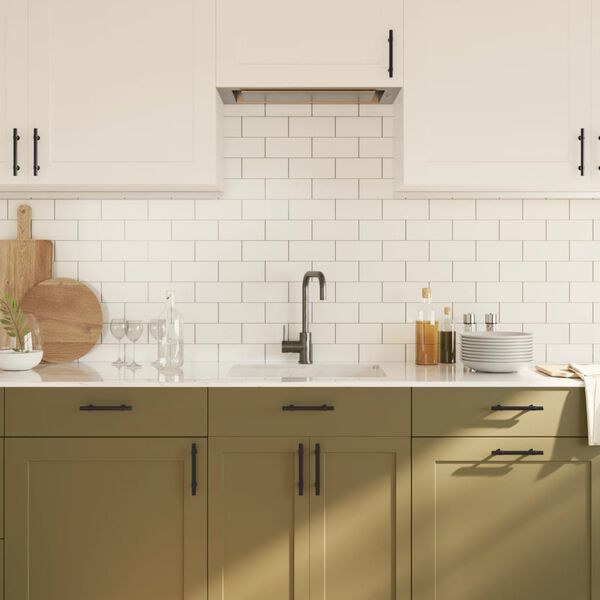 vidaXL Дръжки за шкафове, 20 бр, черни, 96 мм, неръждаема стомана