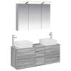 vidaXL Комплект мебели за баня 4 pcs Сив Сонома