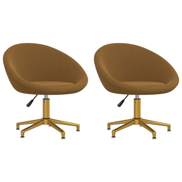 vidaXL Трапезни столове, 2 бр, кафяви, кадифе