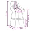 vidaXL Бар табуретка, светлосива, кадифе