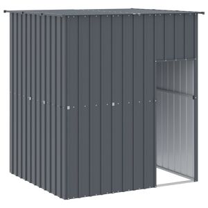 vidaXL Кучешка къща с покрив, антрацит, 165x153x181 см, стомана