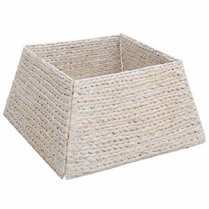 vidaXL Коло за коледно дърво Квадратна Бяло 50 x 50 x 25 cm