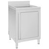 vidaXL Търговски кухненски шкаф за мивка 60x60x96 см инокс