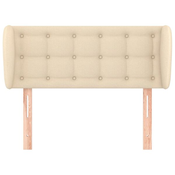 vidaXL Горна табла за легло с уши, кремава, 103x23x78/88 см, плат
