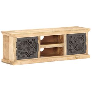 vidaXL ТВ шкаф със стоманени врати, 120x30x40 см, манго масив