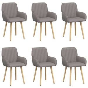 vidaXL Обедени столове 6 pcs Текстил Таупе 56,5 x 50 x 87,5 см