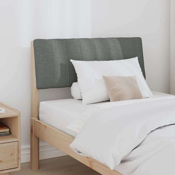 vidaXL Тапицирана табла Тъмен сив 80 cm Солидно борово дърво