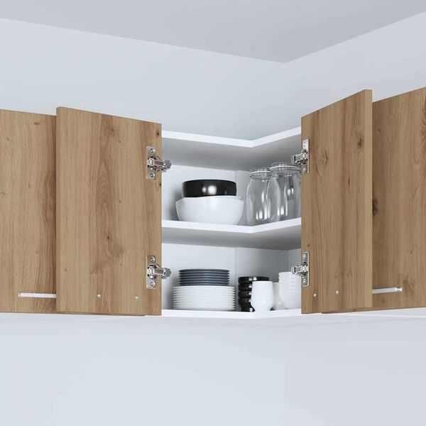 vidaXL Висящ шкаф Занаятчийски дъб и бяло 57 x 57 x 40 см