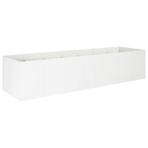 vidaXL Градинска саксия Бяло 280 x 80 x 60 см