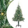 vidaXL Изкуствена коледна елха със сняг и LED светлина 150 cm