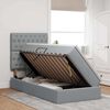 vidaXL Легло с място за съхранение и матрак Светлосиво 90 x 190 cm