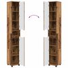 vidaXL Шкаф за баня Старо дърво 30,5 x 30 x 195 см Инженерно дърво