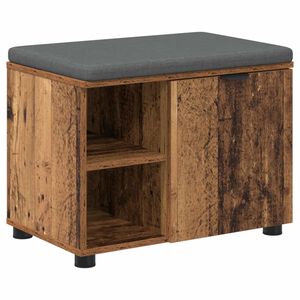 vidaXL Пейка за коридор с възглавница Старо дърво 60 x 38 x 46 см