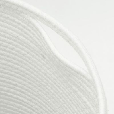 vidaXL Кош за съхранение с капак бяло и черно Ø40x35 см памук