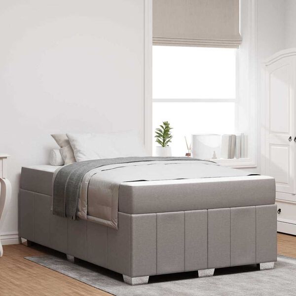 vidaXL Рамка за легло с матрак Таупе 120 x 200 cm текстил