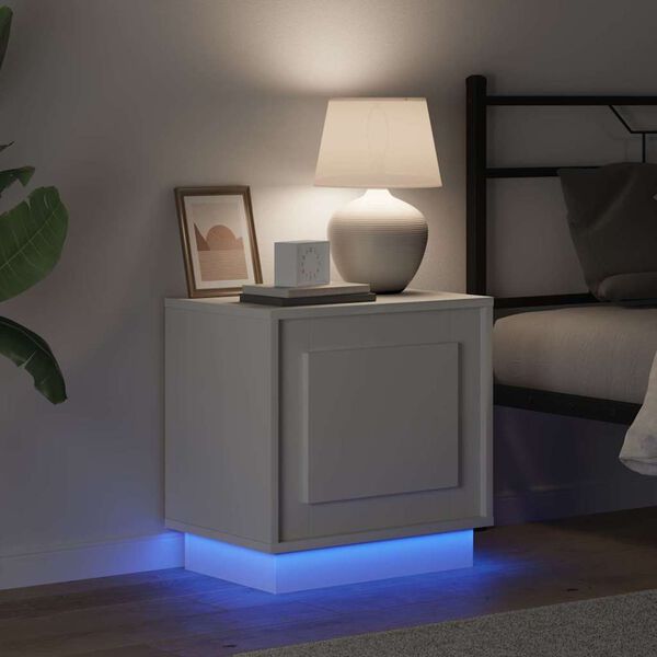 vidaXL Нощен шкаф Бяло 44 x 34,5 x 45 см Инженерно дърво