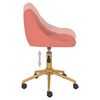 vidaXL Въртящи се трапезни столове, 4 бр, розови, кадифе