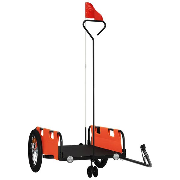 vidaXL Ремарке за колело, оранжево, Оксфорд плат и желязо