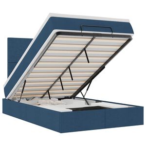 vidaXL Османска легло с матрак и LED, синьо, 120x200 см, плат