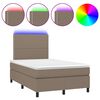 vidaXL Боксспринг легло с матрак и LED, таупе, 120x190 см, плат