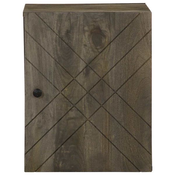 vidaXL Стенен шкаф за баня Черен 38x33x48 cm Масивна дървесина Манго