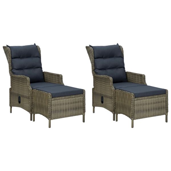 vidaXL Градински трапезен комплект, 5 части, кафяв