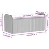 vidaXL Пейка за съхранение с възглавница сива 115x51x52 см полиратан