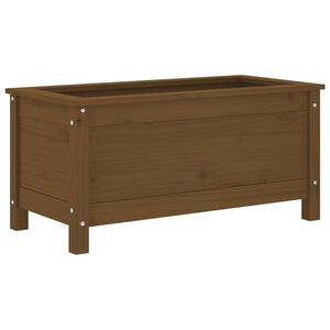 vidaXL Градинска кашпа, меденокафява, 82,5x40x39 см, бор масив