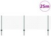 vidaXL Ограда и колче Зелен 0,8 x 25 m Стомана